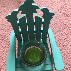 Coastal Blue Wooden Candle Holder